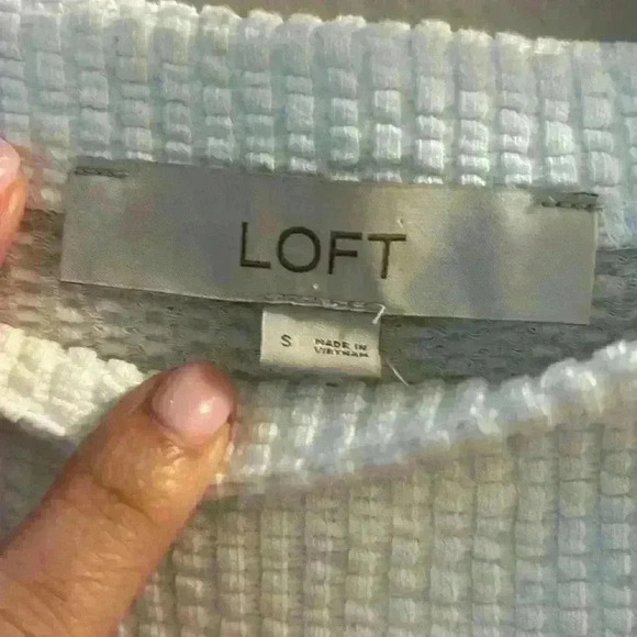EUC S LOFT Ribbed Front-Tie Blouse - Picture 2 of 4